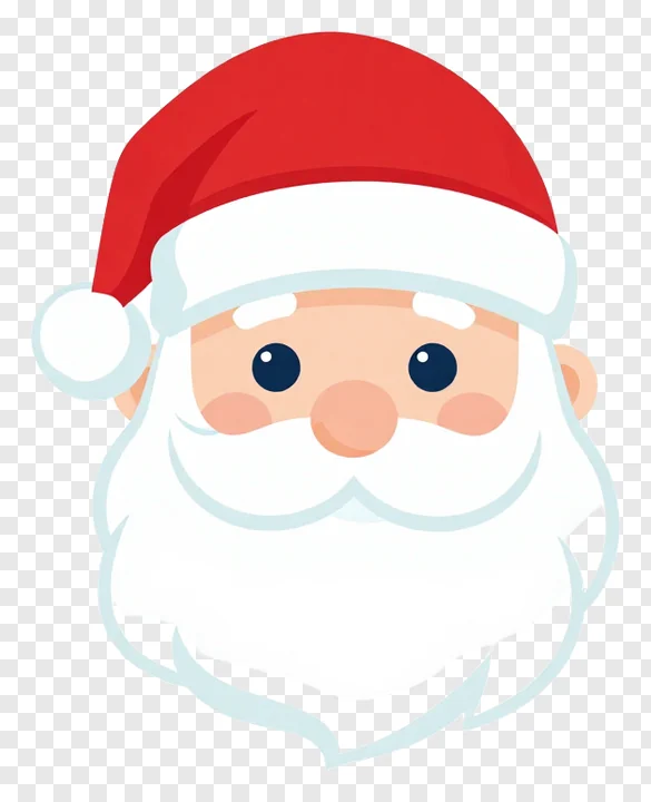 Santa Claus face with a red hat.