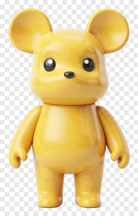 A yellow mouse toy figure with large ears.