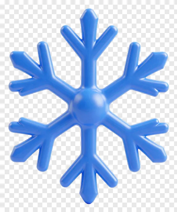 A blue plastic snowflake toy.