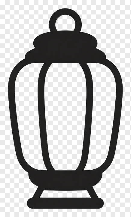 Black paper lantern with simple cutout design.