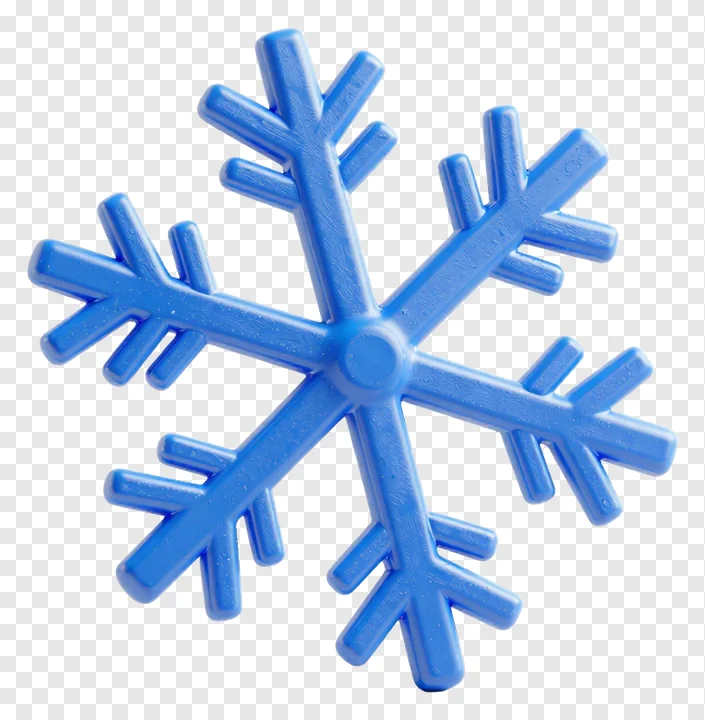 A blue plastic snowflake toy.