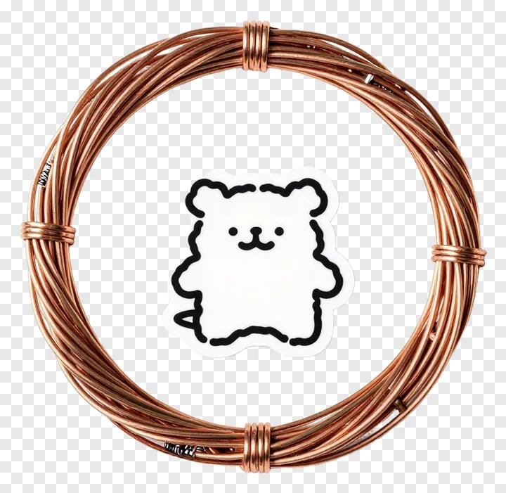 Copper wire wreath featuring a bear illustration.