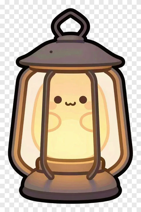 A cute lantern with a smiling face inside.