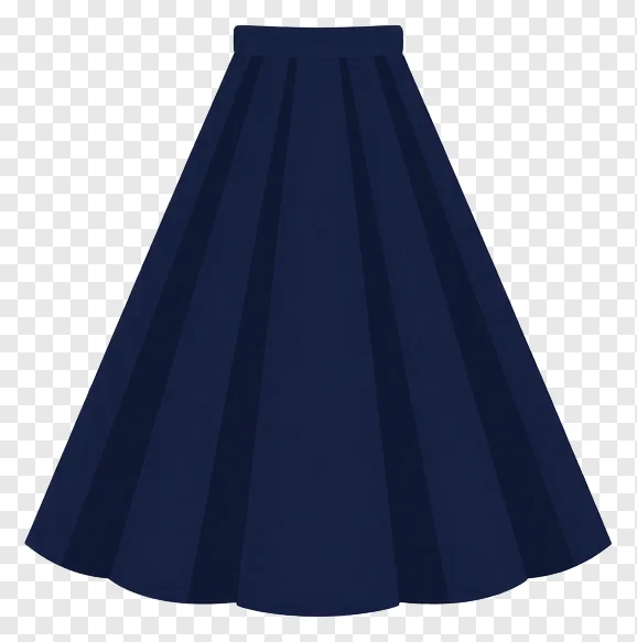 A dark blue lehenga with a flared skirt.