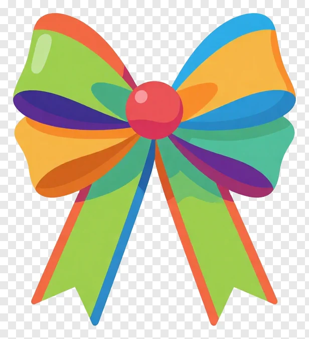 Colorful ribbon bow with layered loops.