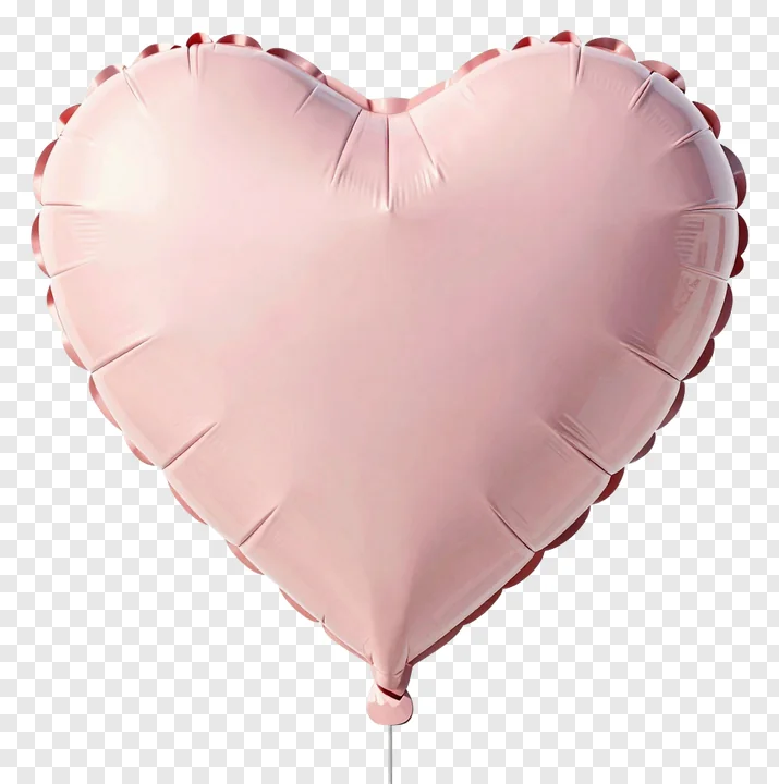 A rose gold heart-shaped foil balloon.