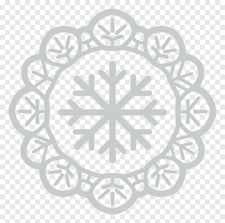 Gray snowflake lace doily pattern