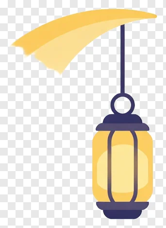 A hanging lantern attached to a crescent moon.