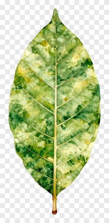A mango leaf toran with mottled green and yellow colors.