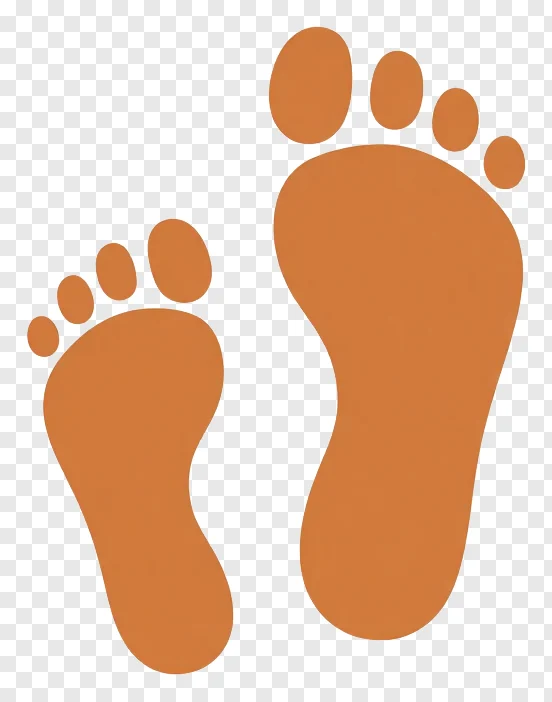 Two orange flat footprints.
