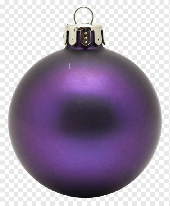 A purple matte Christmas bauble with a silver cap.
