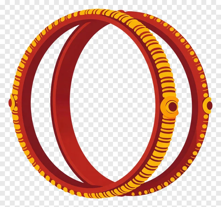 Decorative red bangle with golden details.
