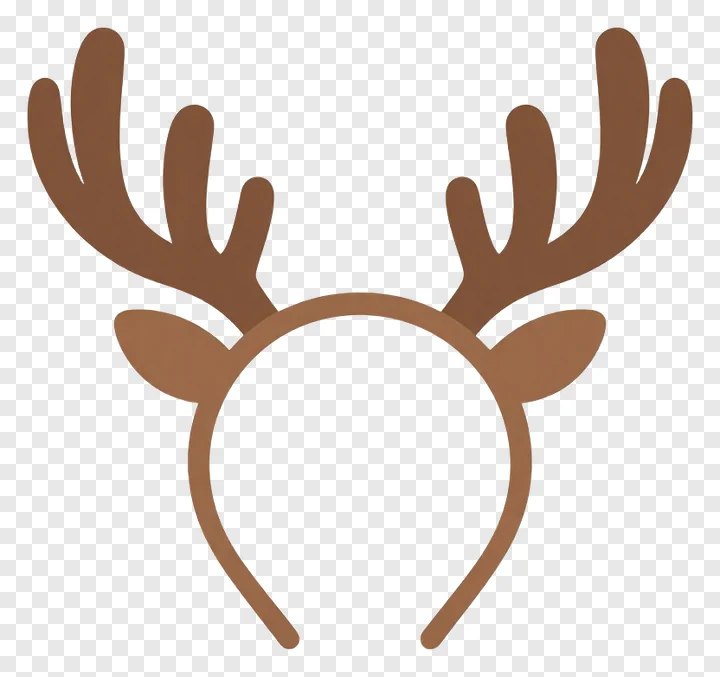 A solid brown reindeer antlers headband.