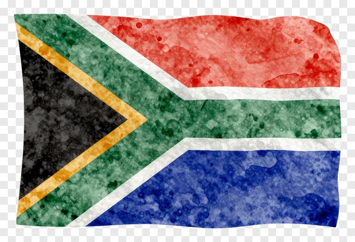 South African flag in watercolor art style.