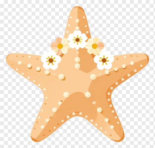 A starfish wearing a flower crown.