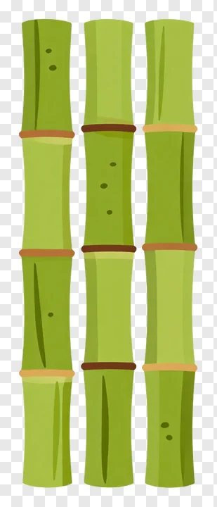 Three green bamboo stalks with brown nodes.