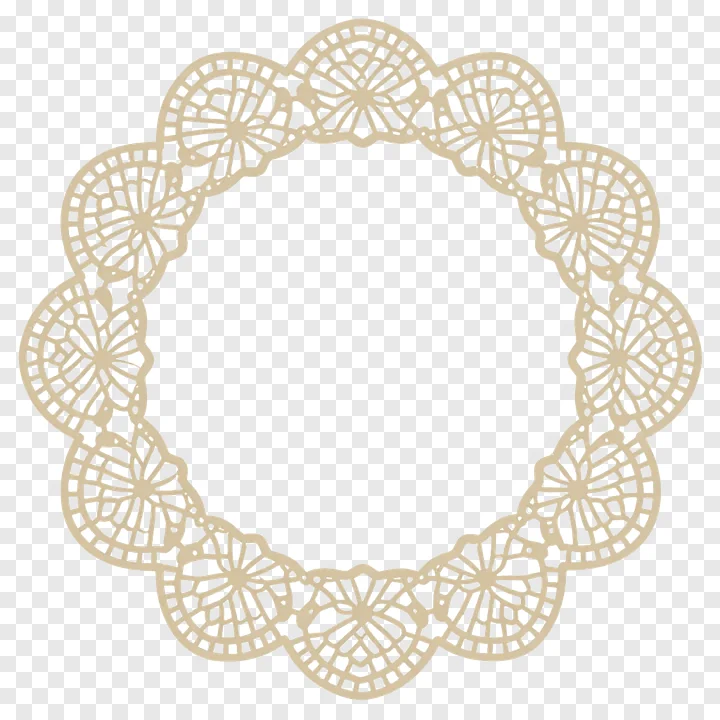 Vintage lace doily edge with floral patterns.