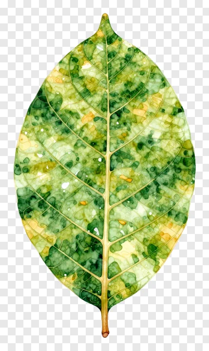 A mango leaf toran with mottled green and yellow colors.