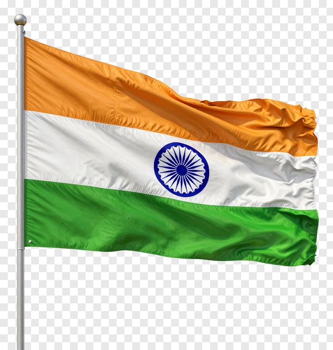 Indian flag waving in the wind.