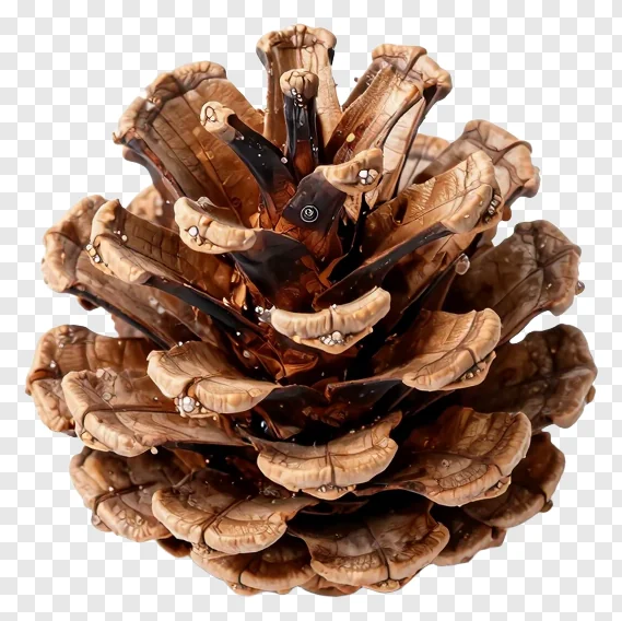 A close-up of a winter pine cone.
