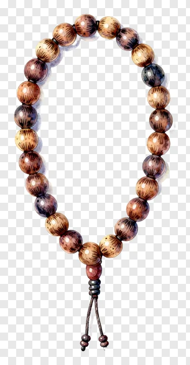 A set of wooden tasbih prayer beads.