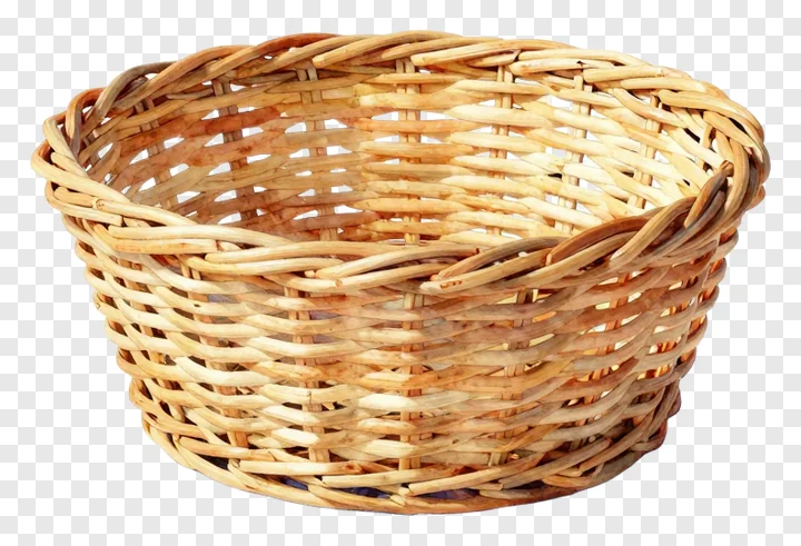 A woven natural fiber basket.