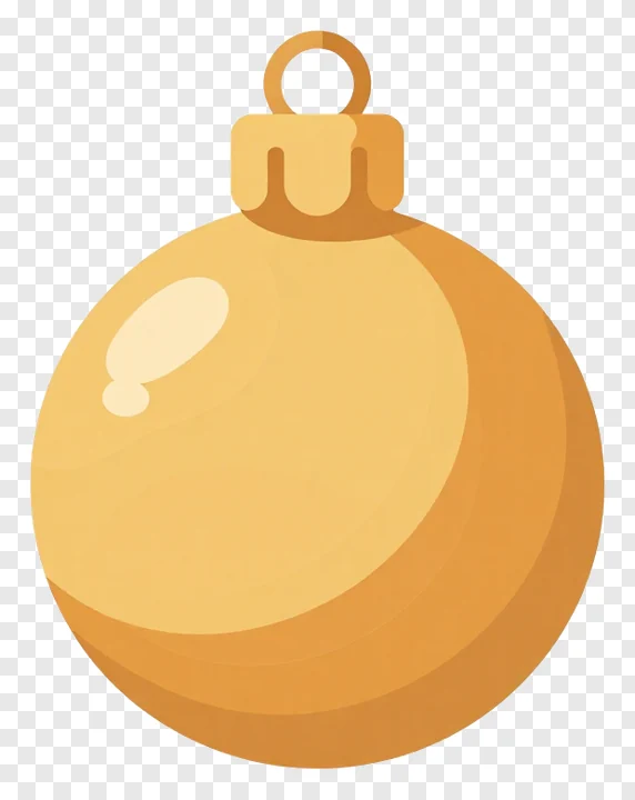Golden Christmas bauble with a white dot.