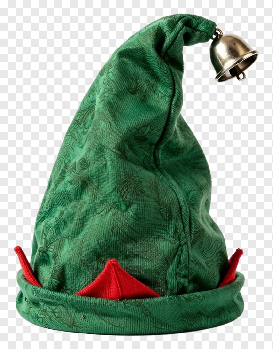 Green elf hat with a bell on top.