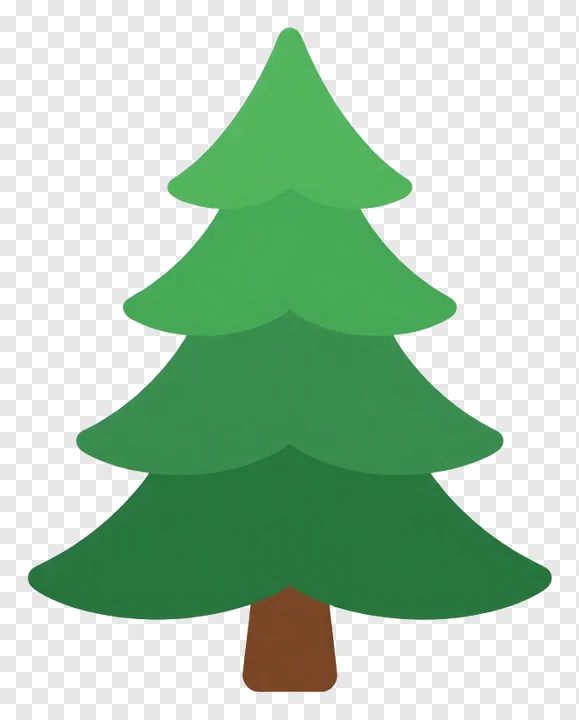 A layered green Christmas tree icon.