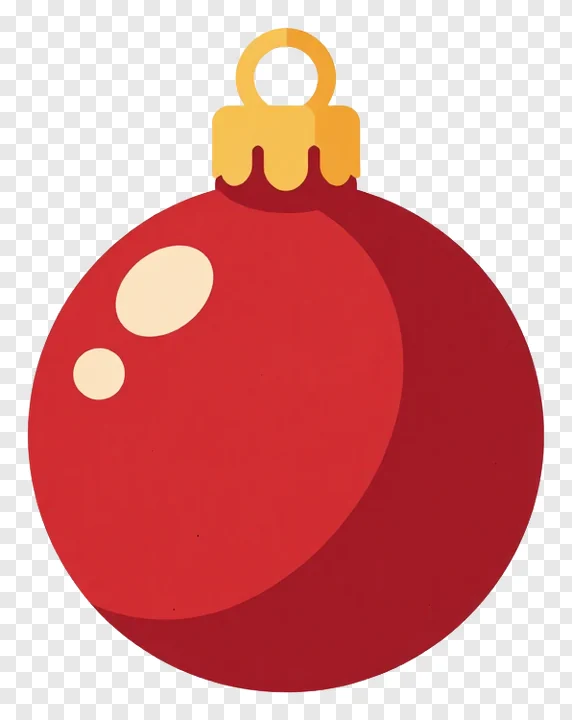 A red Christmas bauble with a gold cap.