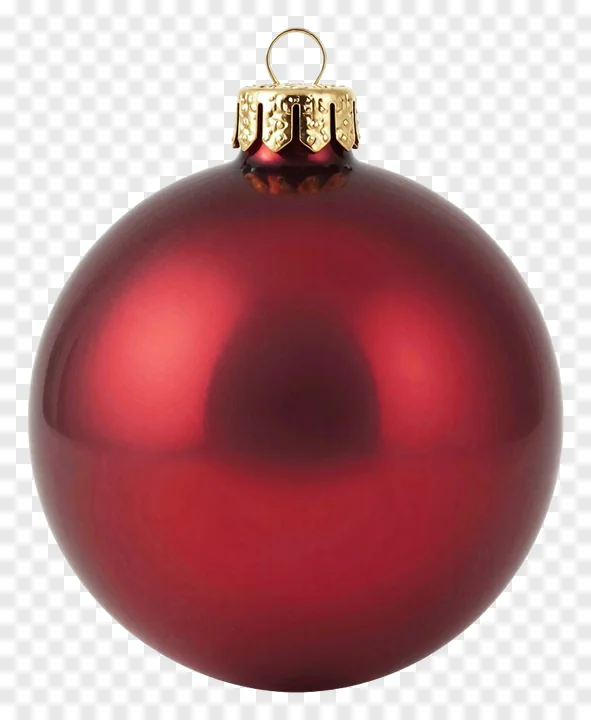 A red matte Christmas bauble with a gold cap.