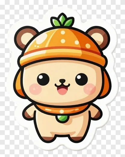 A cartoon character in a mushroom hat for a Hindi festival.