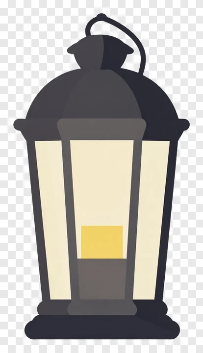Black Eid lantern with a yellow panel.