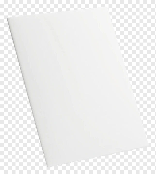 A white card tilted at an angle.