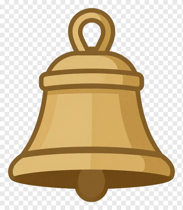 A decorative bell with a gradient color scheme.