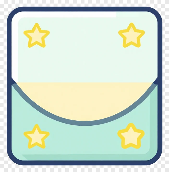 Envelope with yellow stars for festival decoration.