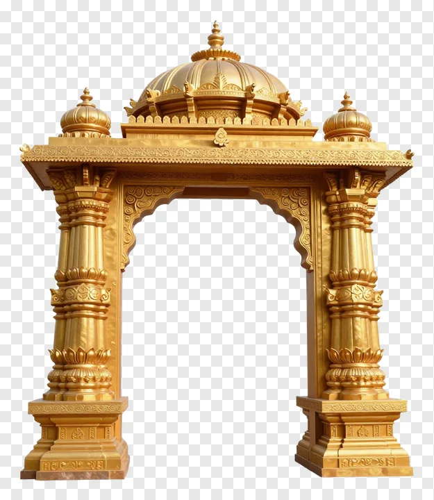 Golden Durga Puja Mandap Gate