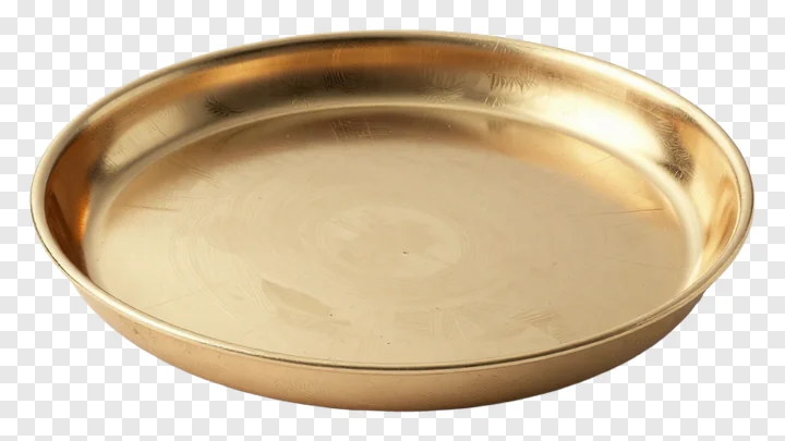 A golden hammered Durga Puja thali.
