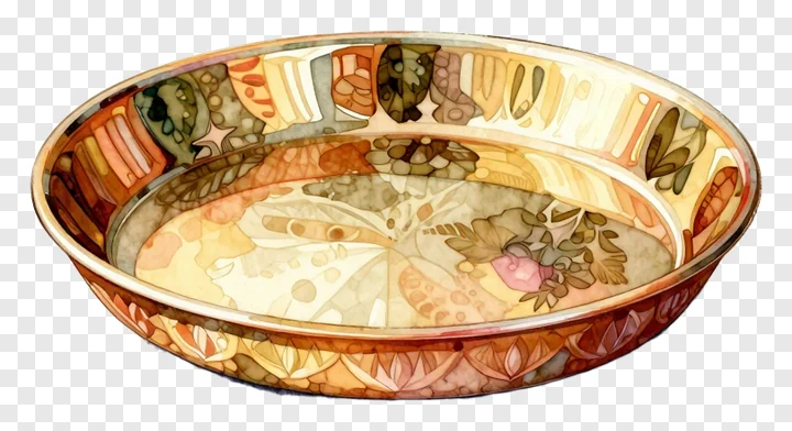 A decorated Karwa Chauth pooja thali with intricate patterns.