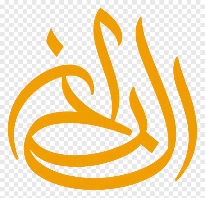 Saffron-colored abstract flame design in calligraphic style.