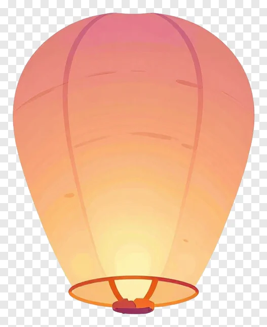 A warm orange paper sky lantern glowing from within.