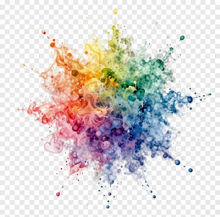 Colorful holi powder explosion with rainbow hues.