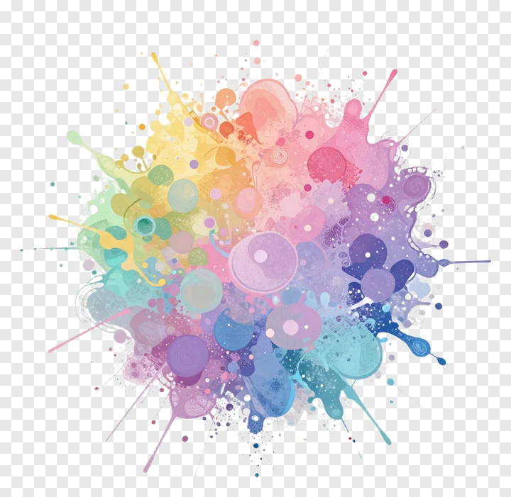 A colorful, pastel Holi powder splash with blended tones.