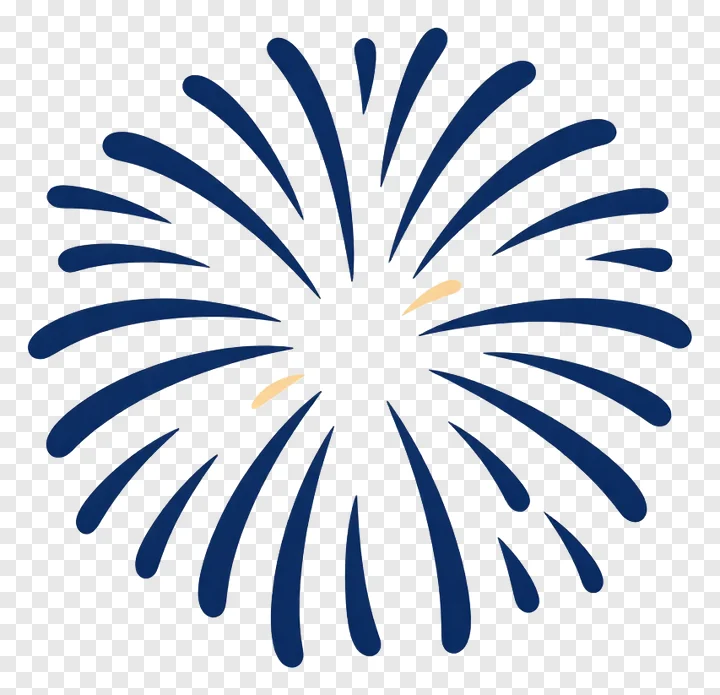 Blue and gold firework burst graphic