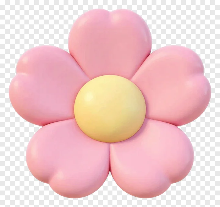 A pink flower with a yellow center.