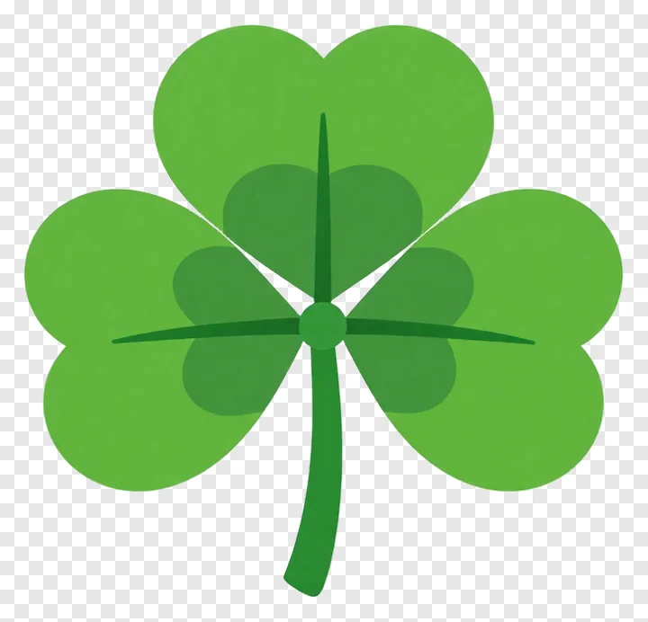 A solid green four-leaf clover symbol.