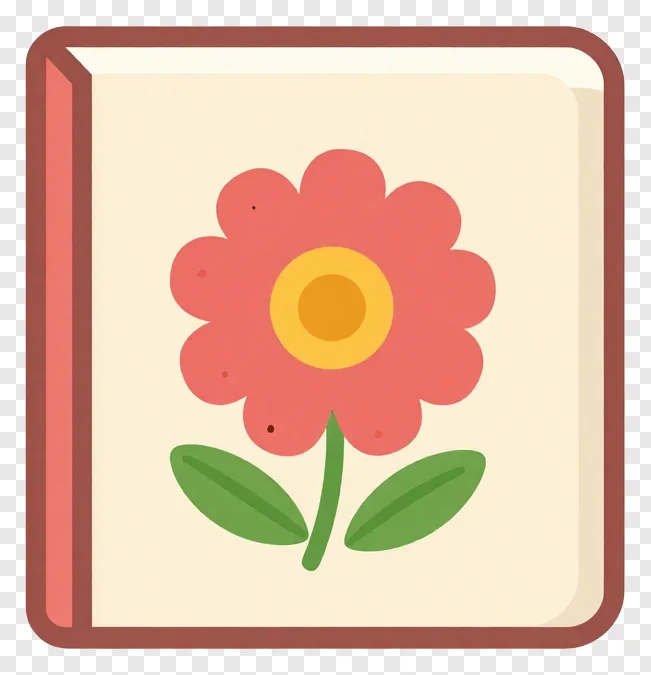 Book with a hand-pressed flower design on the cover.