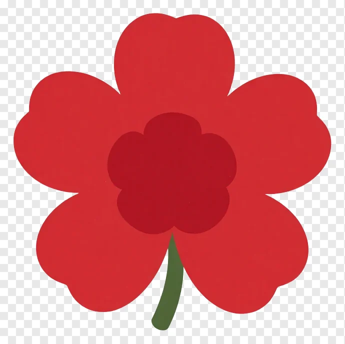 A red flower with five petals.