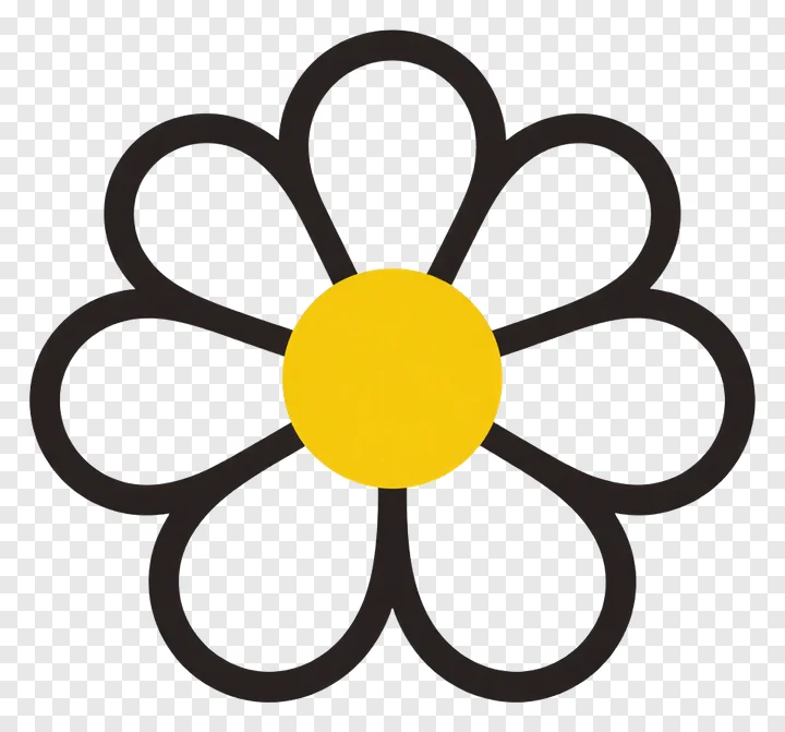 Yellow flower with dark petals on white.