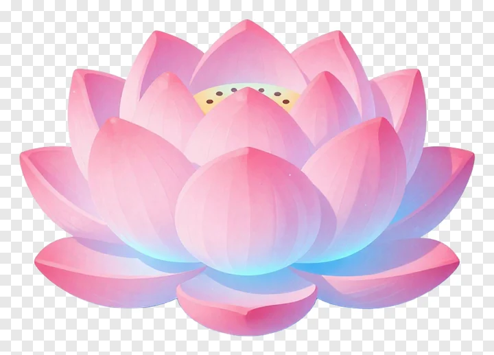 A pink lotus flower with a blue glow effect.